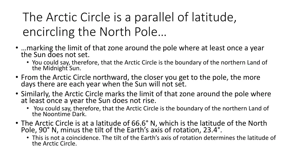 the arctic circle is a parallel of latitude