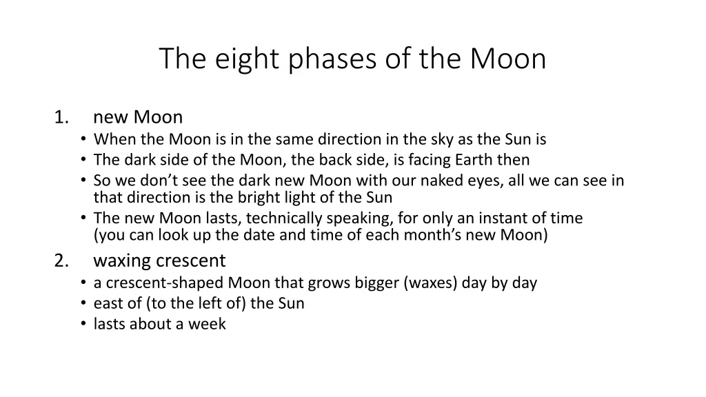 the eight phases of the moon 1