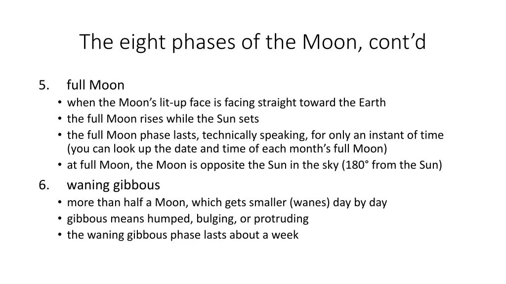 the eight phases of the moon cont d 1