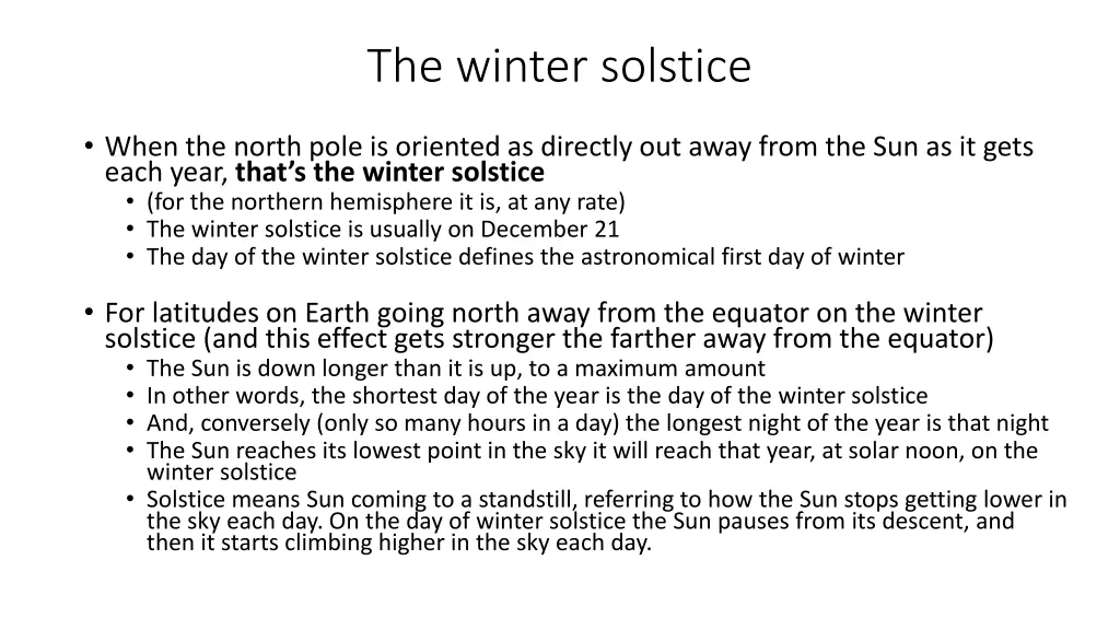 the winter solstice