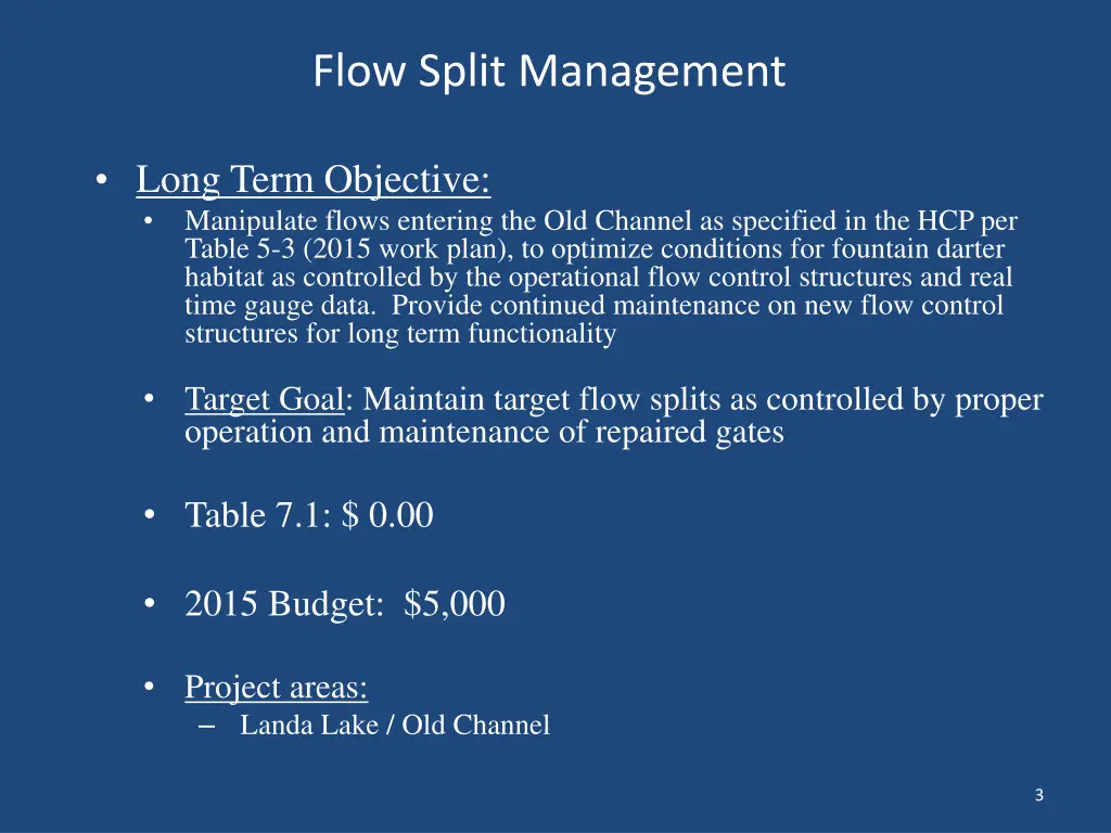 flow split management