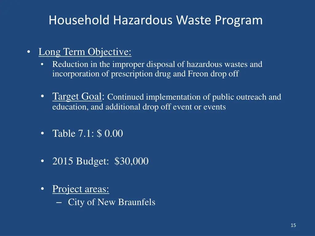 household hazardous waste program