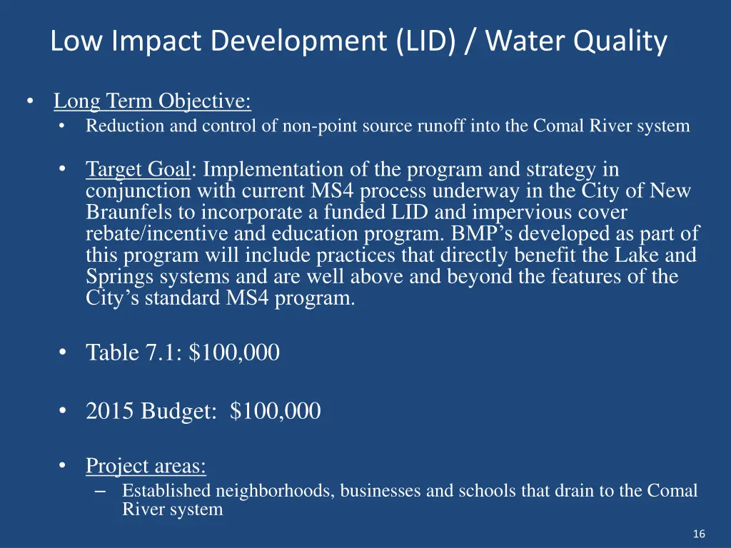 low impact development lid water quality