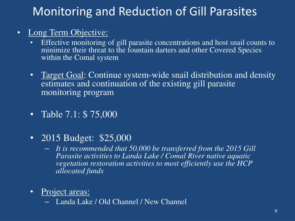 monitoring and reduction of gill parasites