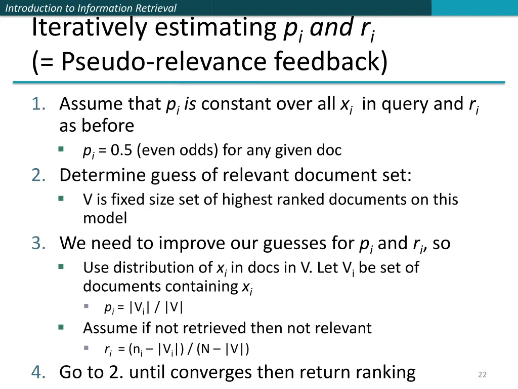 introduction to information retrieval iteratively