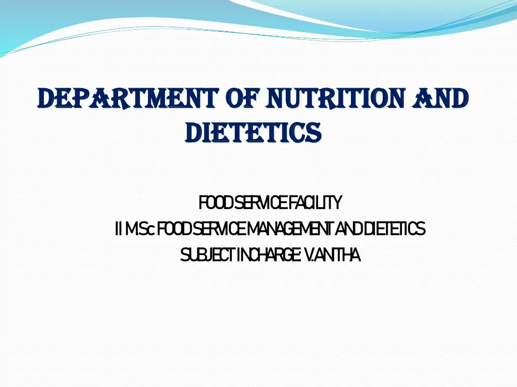 department of nutrition and department