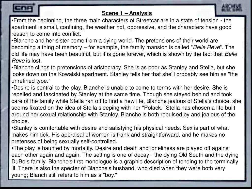 scene 1 analysis