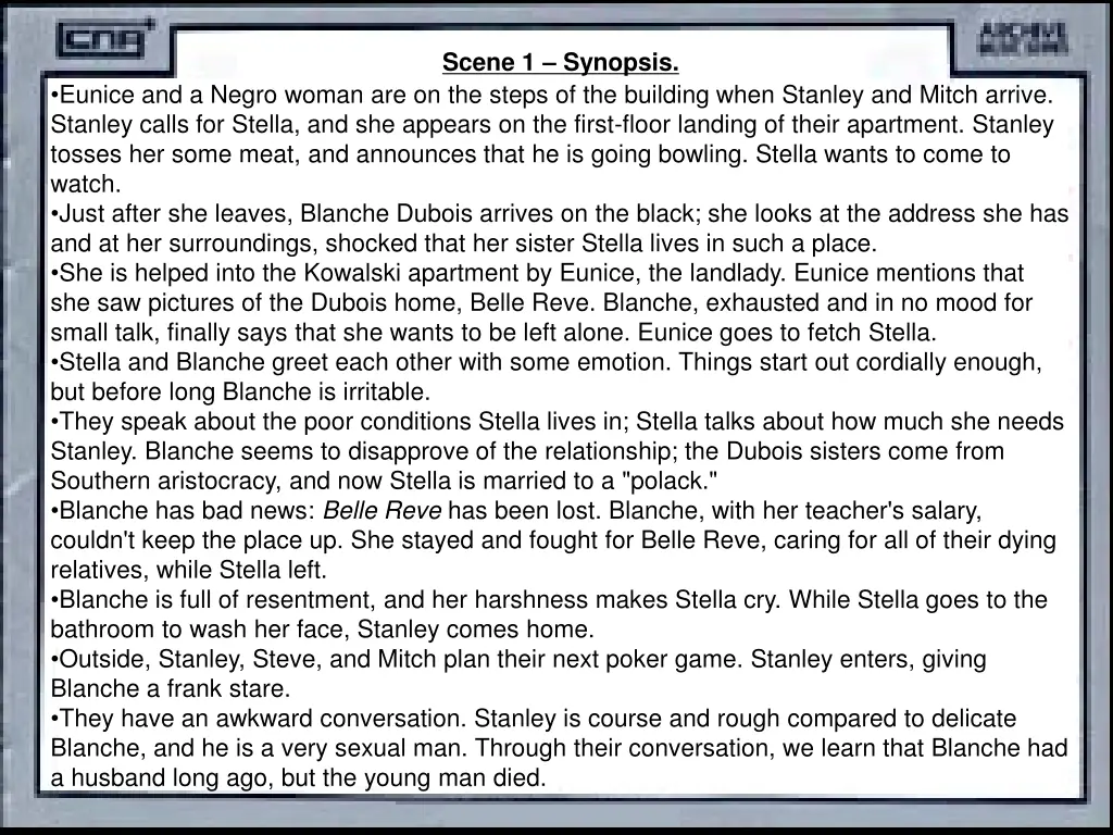 scene 1 synopsis