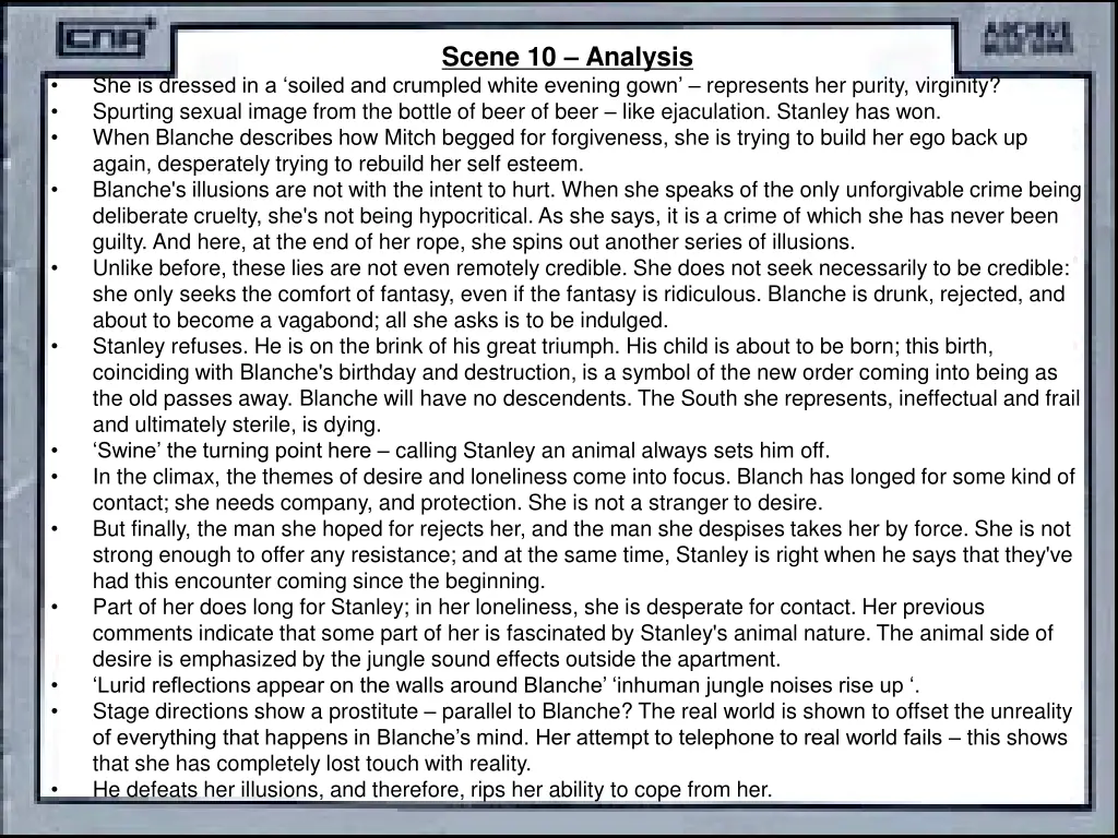 scene 10 analysis