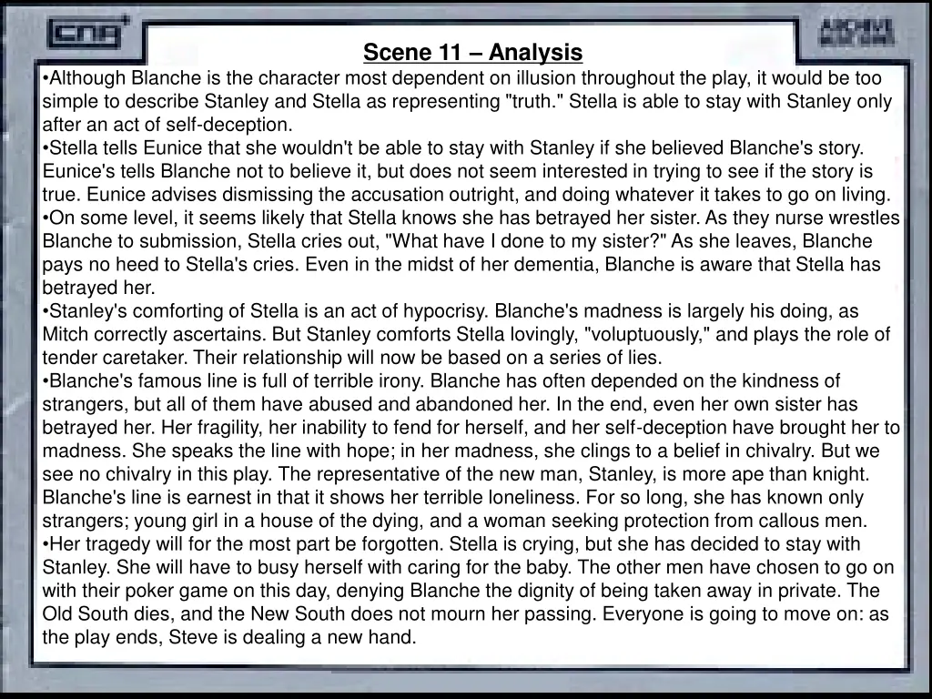 scene 11 analysis