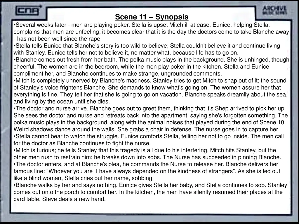 scene 11 synopsis