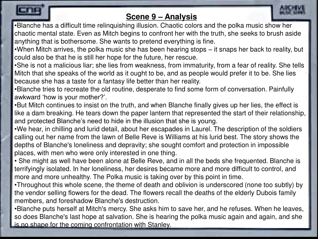 scene 9 analysis