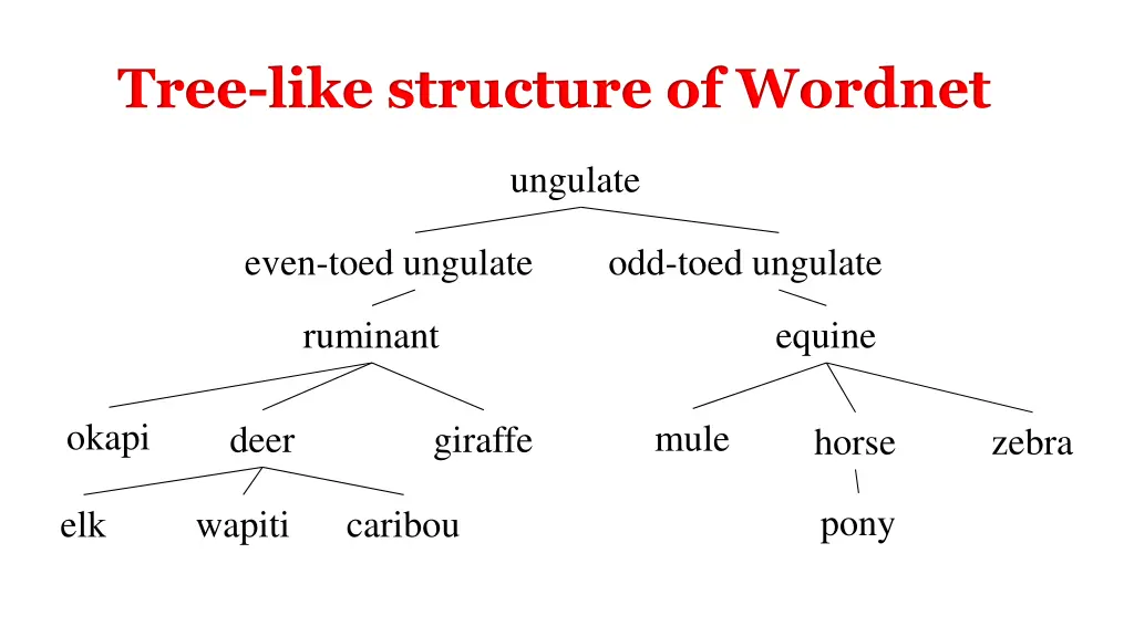 tree like structure of wordnet