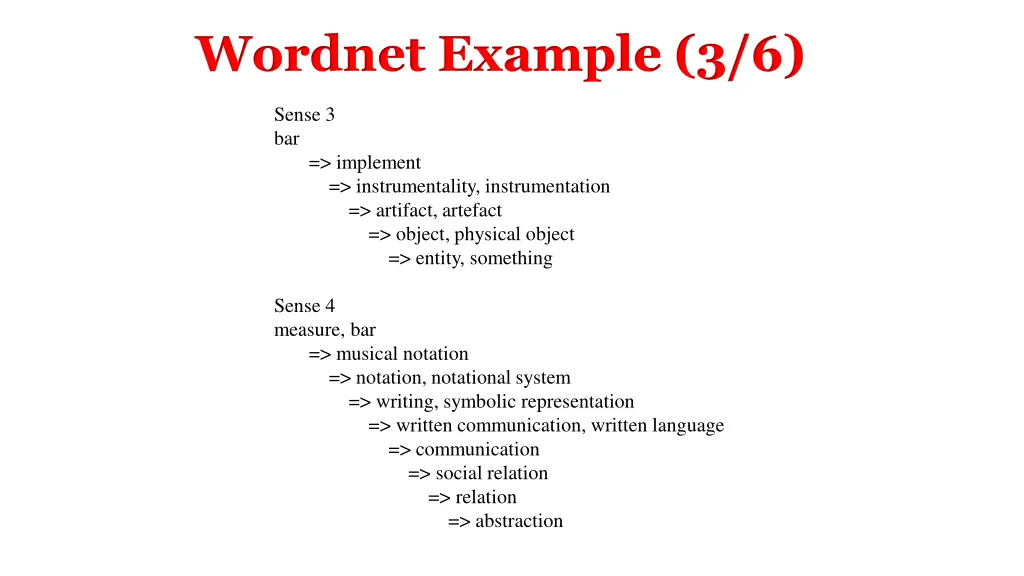 wordnet example 3 6