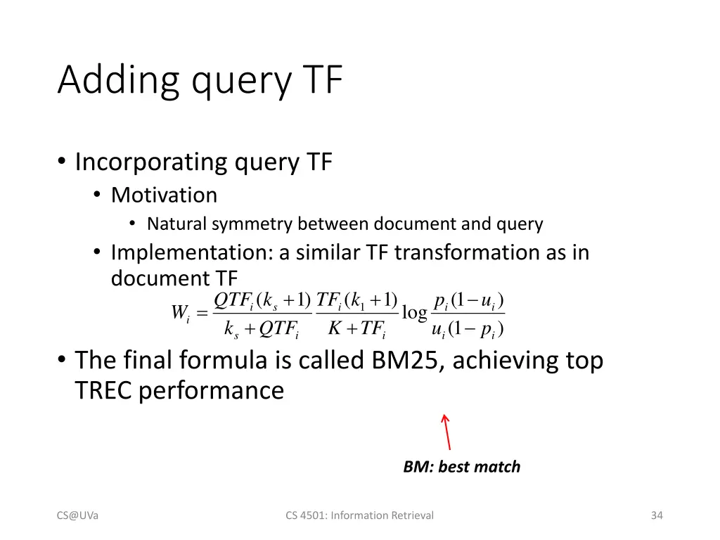 adding query tf