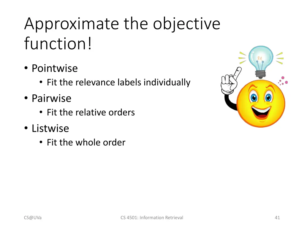 approximate the objective function