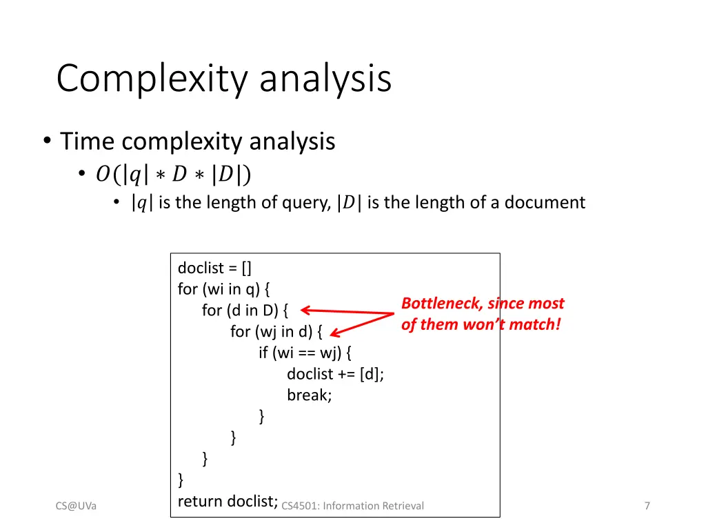 complexity analysis