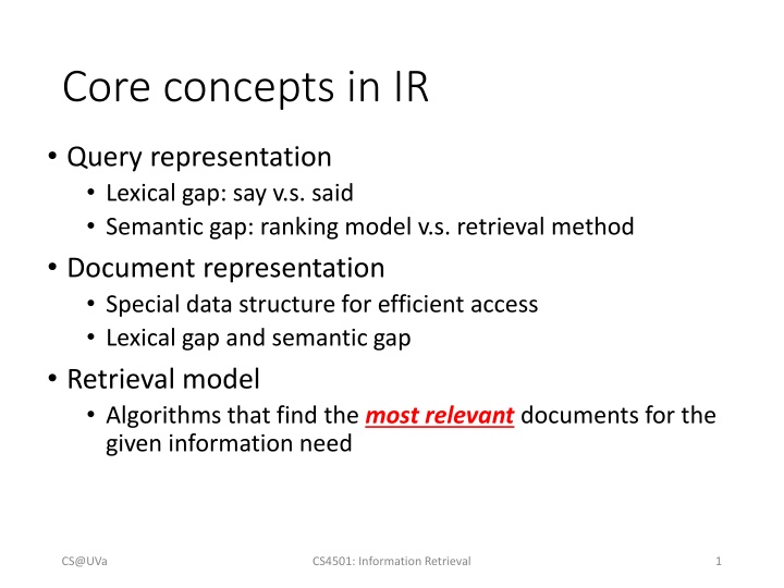 core concepts in ir