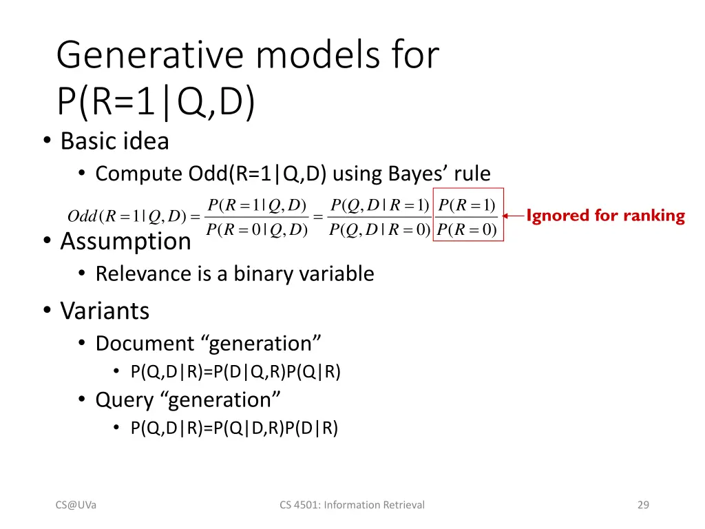 generative models for p r 1 q d basic idea