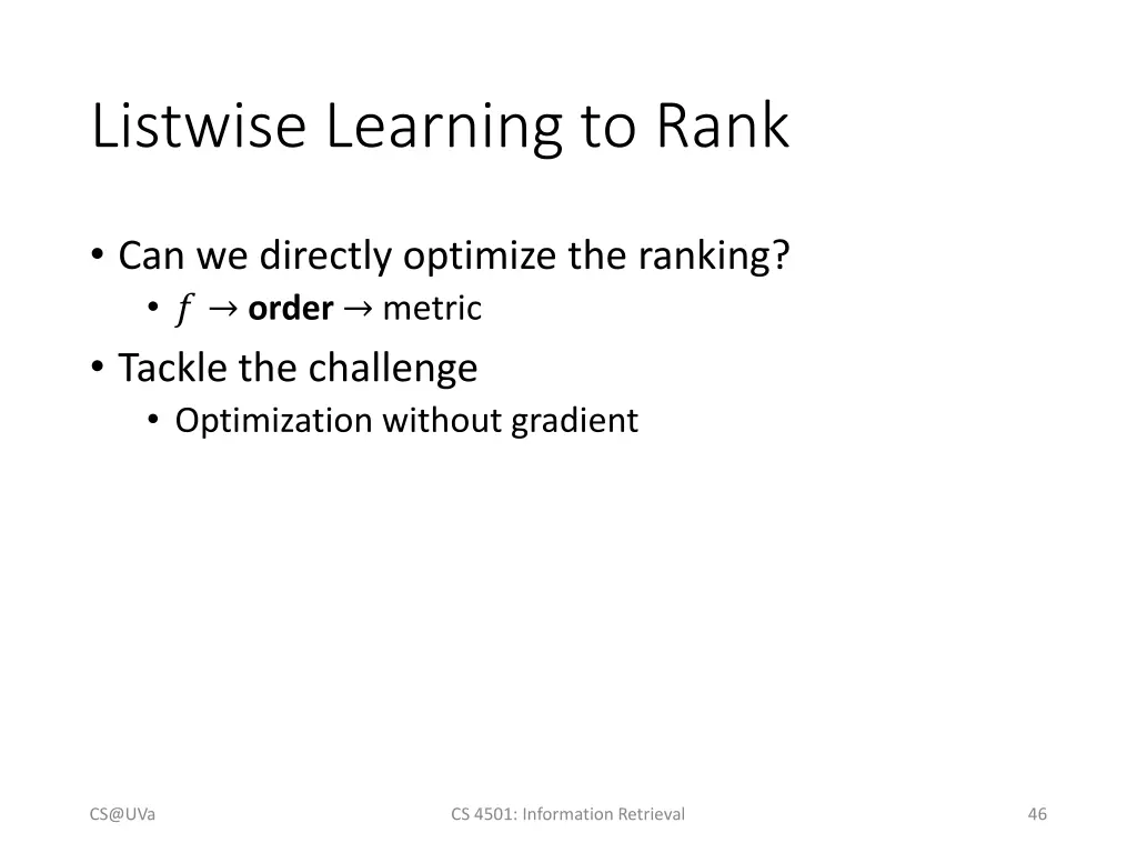 listwise learning to rank