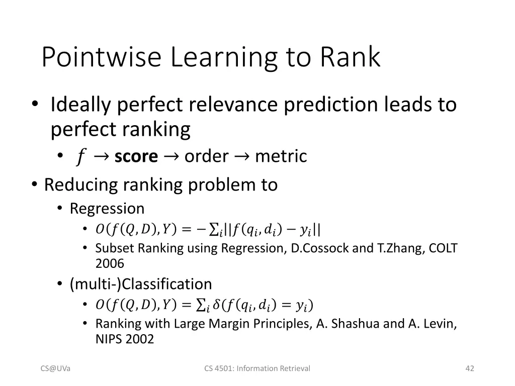 pointwise learning to rank