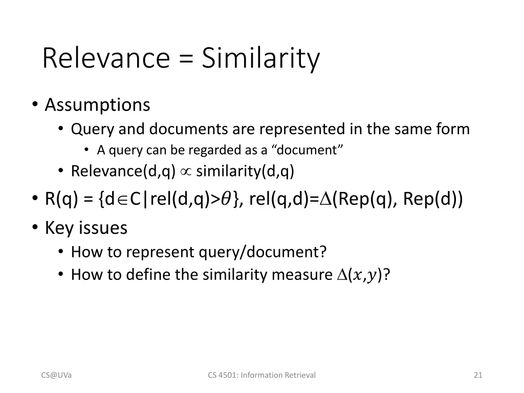 relevance similarity