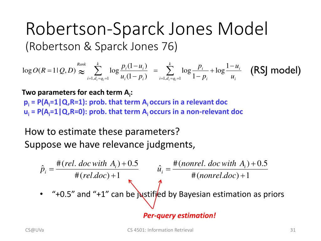 robertson sparck jones model robertson sparck