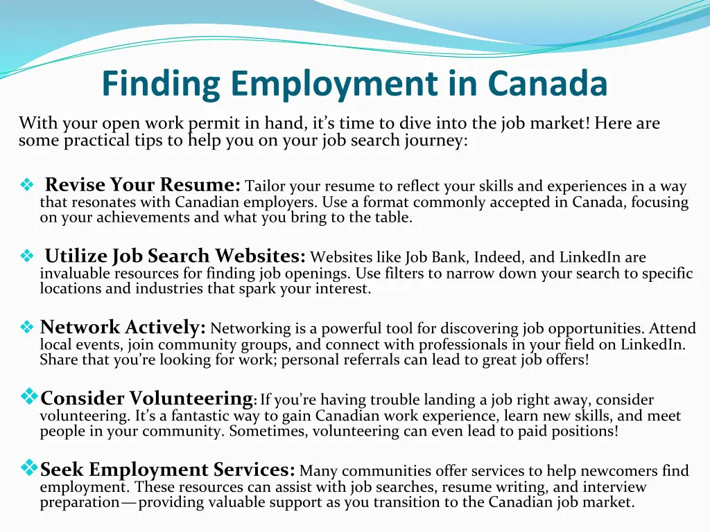 finding employment in canada