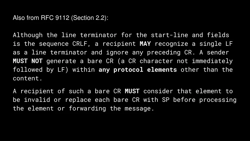 also from rfc 9112 section 2 2