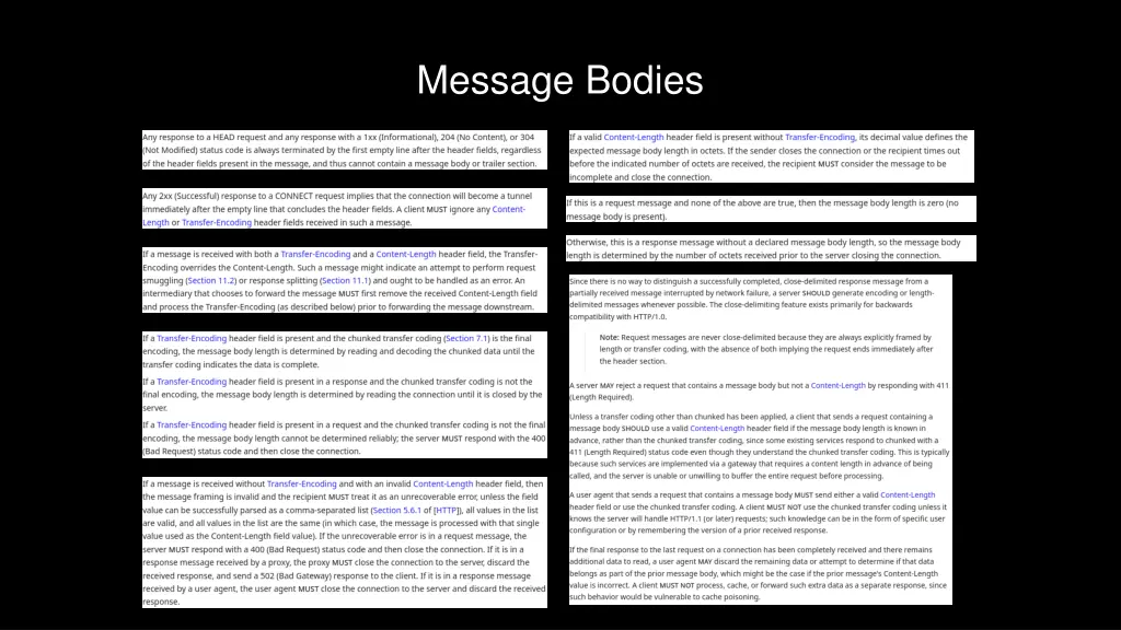 message bodies