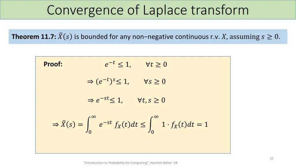 convergence of laplace transform