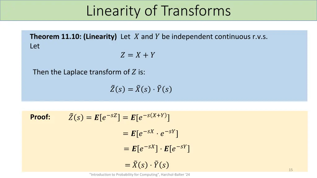 linearity of transforms