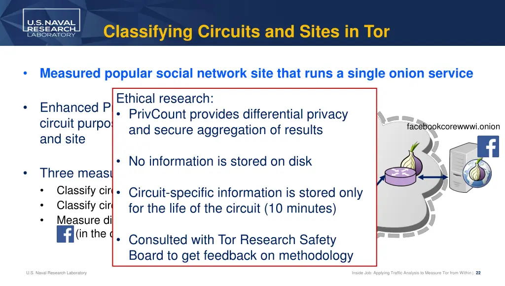 classifying circuits and sites in tor 1