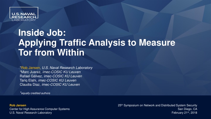 inside job applying traffic analysis to measure