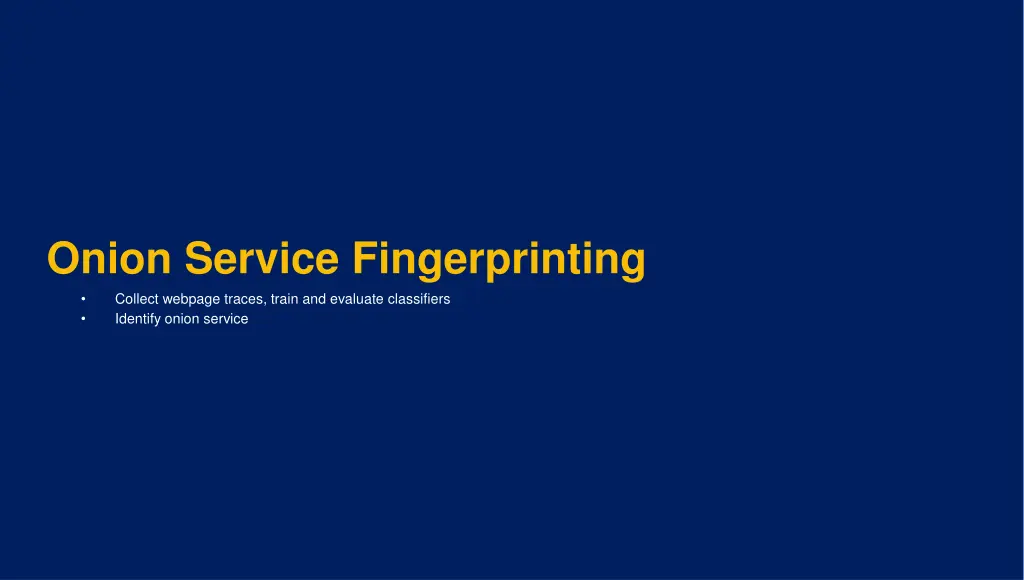 onion service fingerprinting collect webpage