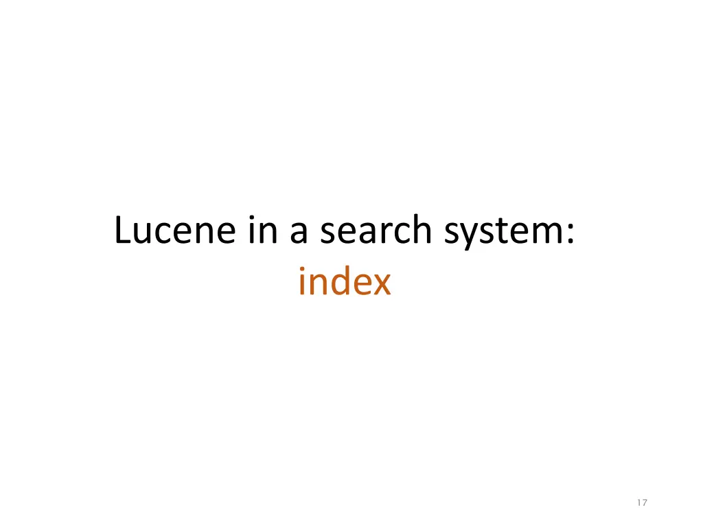 lucene in a search system index