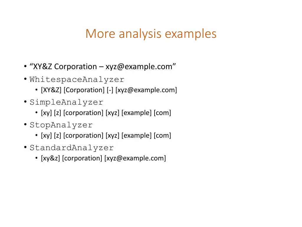 more analysis examples