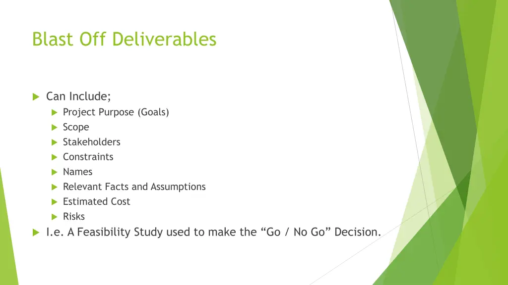 blast off deliverables