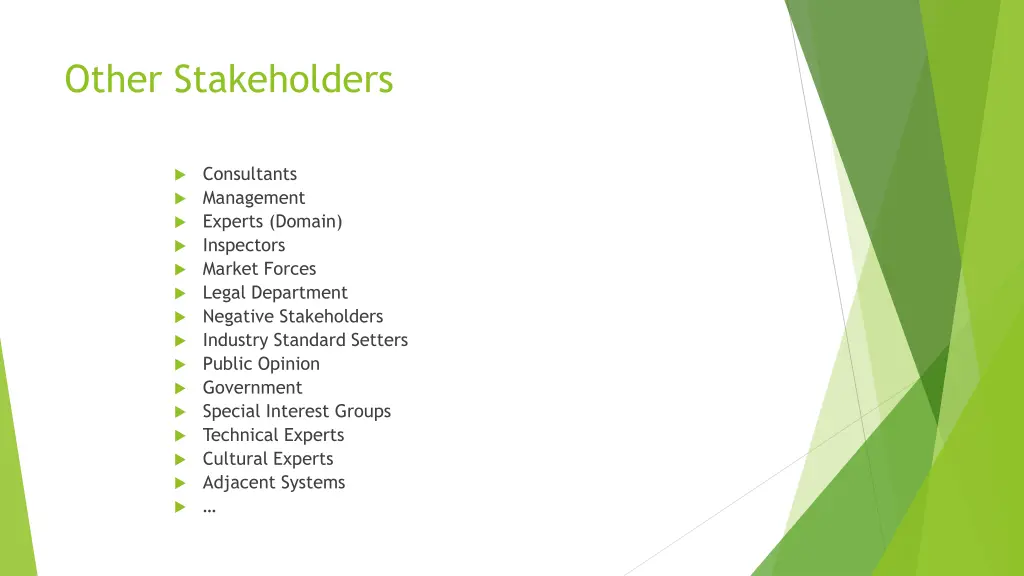 other stakeholders