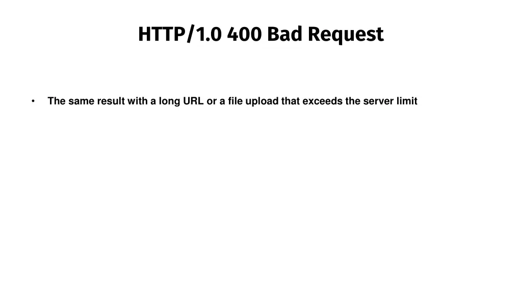 http 1 0 400 bad request