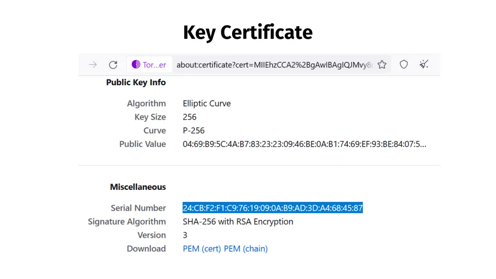 key certificate