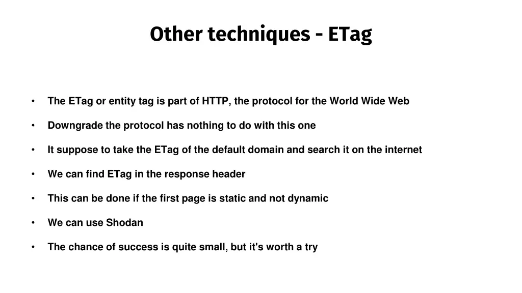 other techniques etag