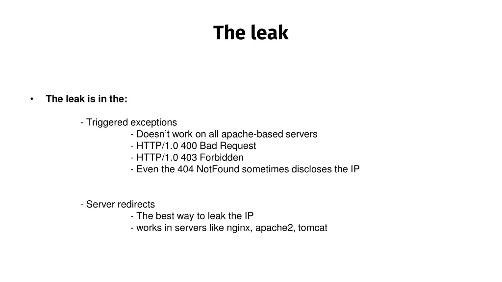 the leak