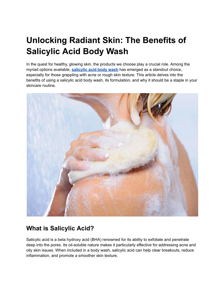 unlocking radiant skin the benefits of salicylic