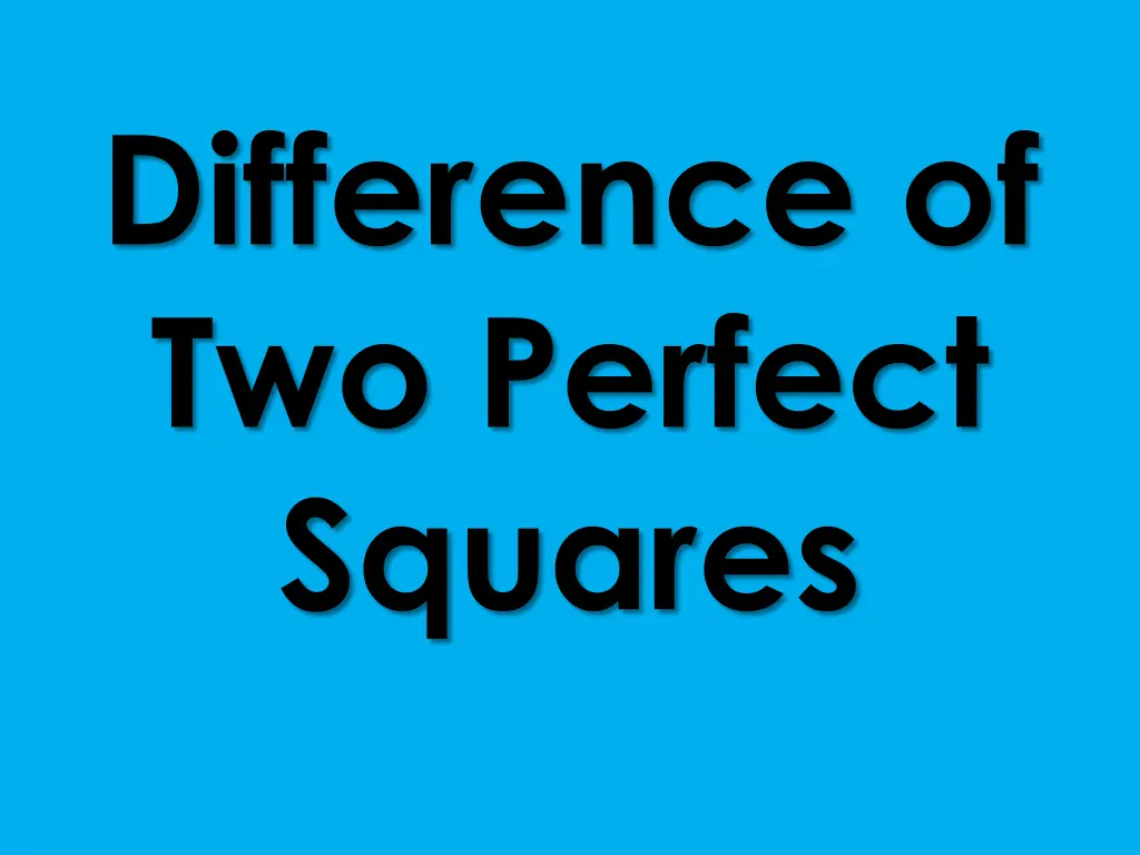 difference of two perfect squares