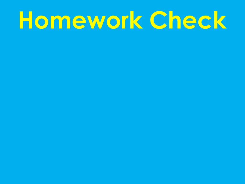 homework check