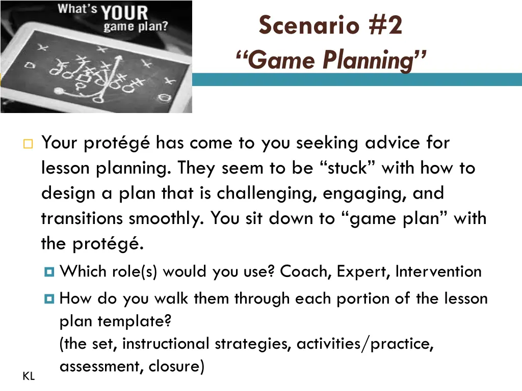 scenario 2 game planning