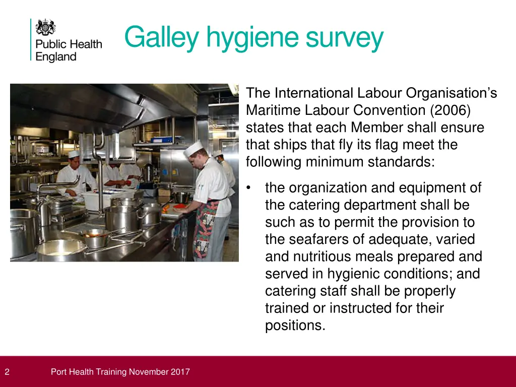 galley hygiene survey