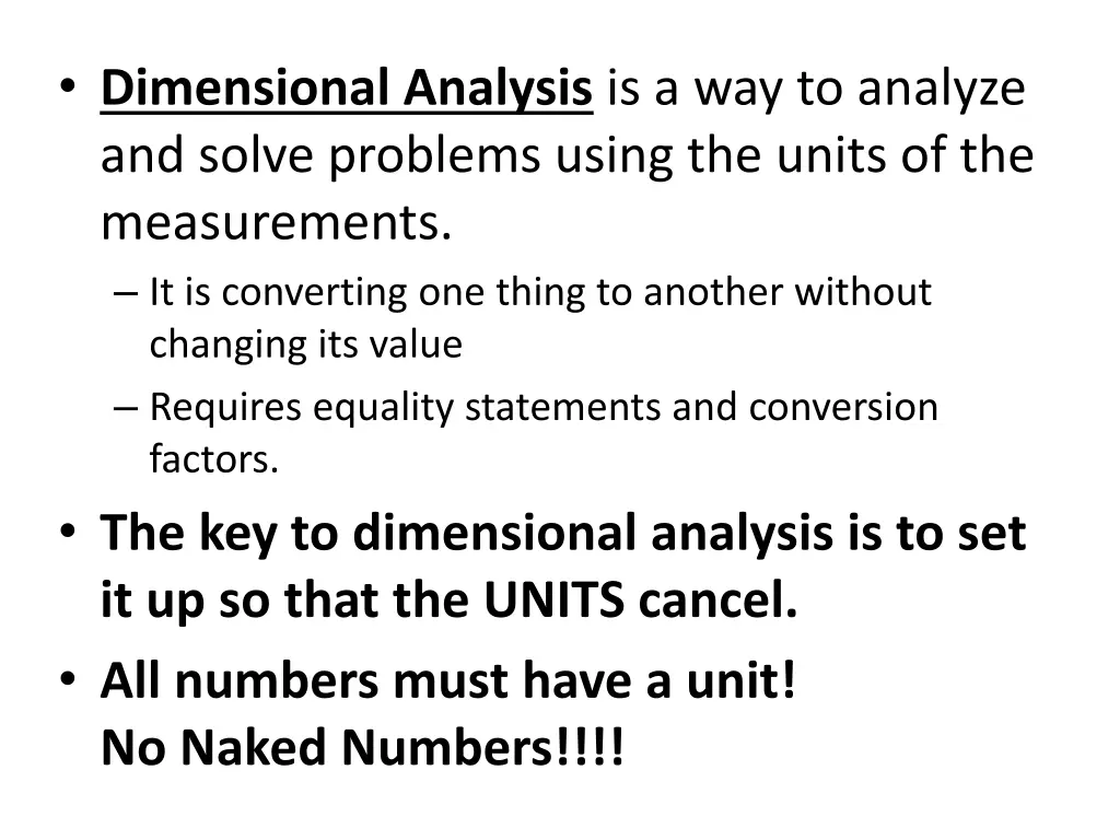 dimensional analysis is a way to analyze