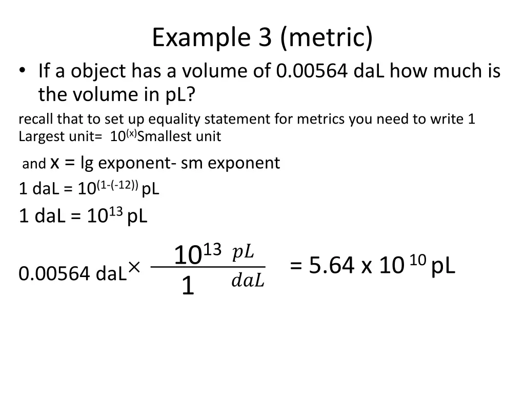 example 3 metric